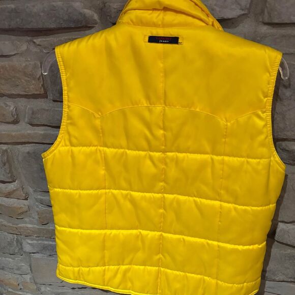 Vintage Tommy Jeans Yellow Puffer Vest Size LG Y2K Coat Jacket Medium - Picture 5 of 7